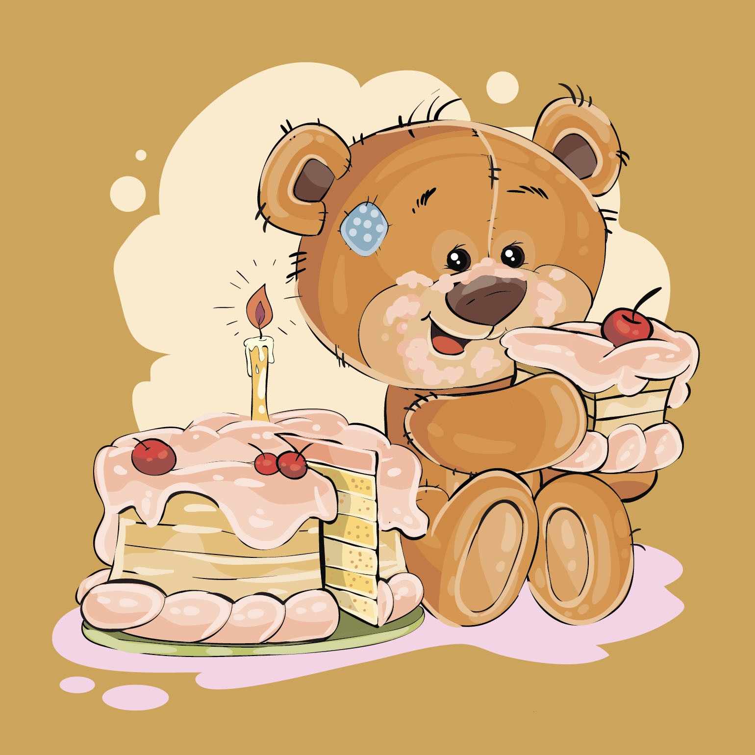 Медвежонок картинка для печати на торт