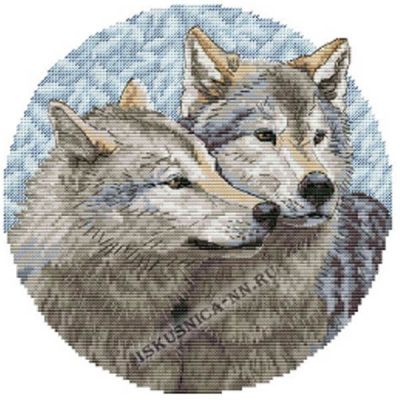 Схема вышивки волчьей пары