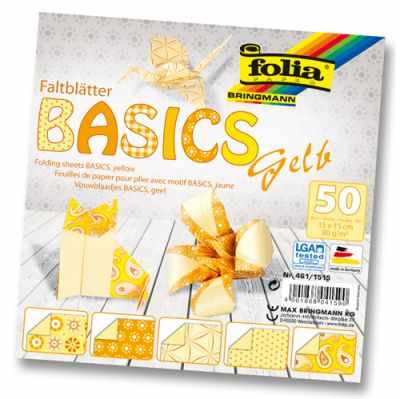 7708015 Бумага для оригами , узоры на желтом фоне, (461/1515)