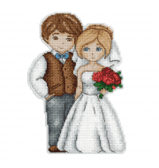 Жених и невеста Вышивка нитками > Dimensions > Люди. Bride and Groom Wedding Record